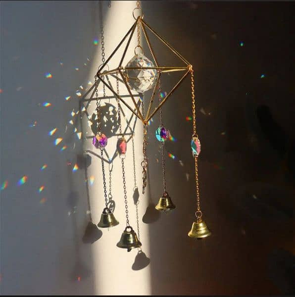 Sun catcher multifaceted Glass hanging wind chime 0