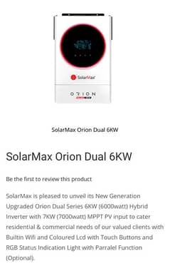 SolarMax orion 6kw