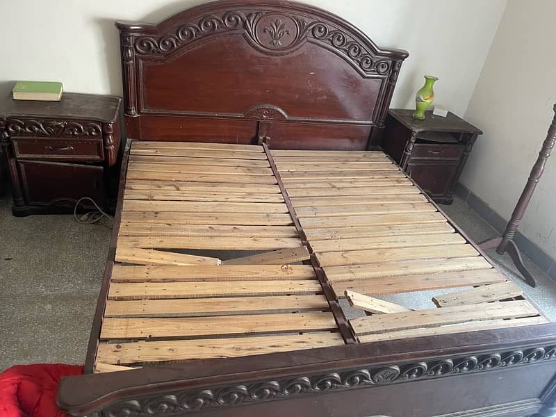 solid wooden bedset sale because of shifting 3