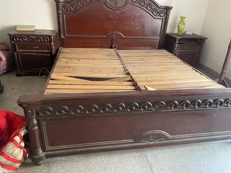 solid wooden bedset sale because of shifting 4