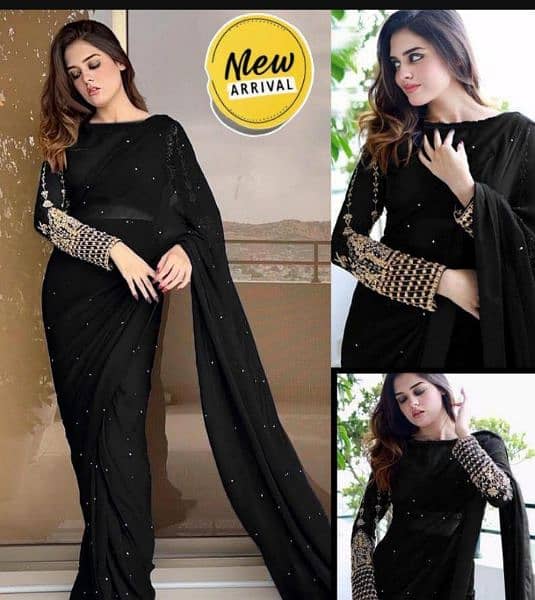 women saree colour back and bullu all pakistan cassh on delivery 0