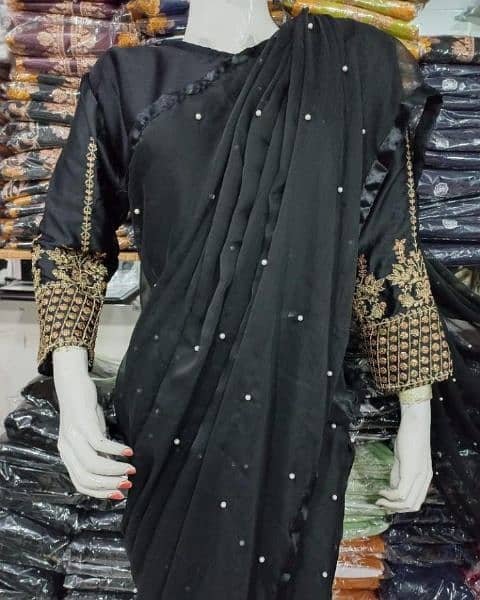 women saree colour back and bullu all pakistan cassh on delivery 5