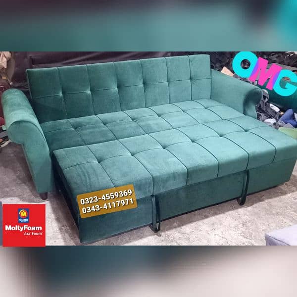 Molty double bed sofa cum bed/dining table/stool/Lshape sofa/chair 13