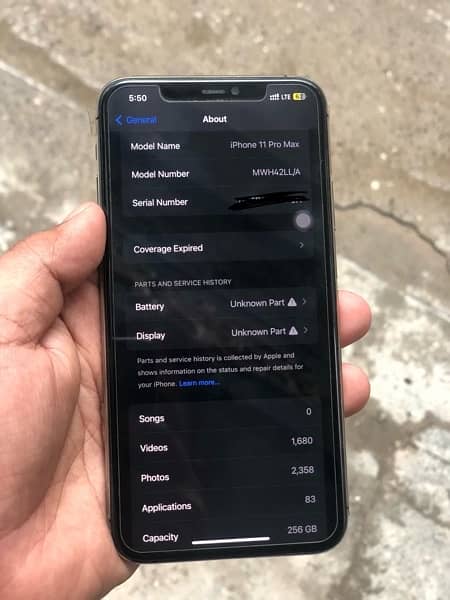 Iphone 11 pro max 256GB PTA 0