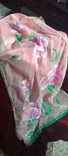 Hand painted Dupatta organza for women and girls
