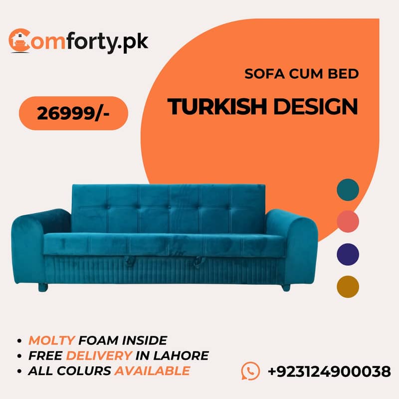 Turkish|Molty|Sofa Combed|Chair set|L Shape|Sofa|Double Sofa Cum bed 1