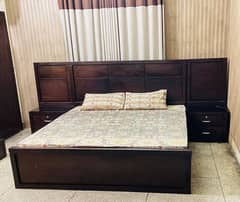 King size Bed set with side tables and dressing