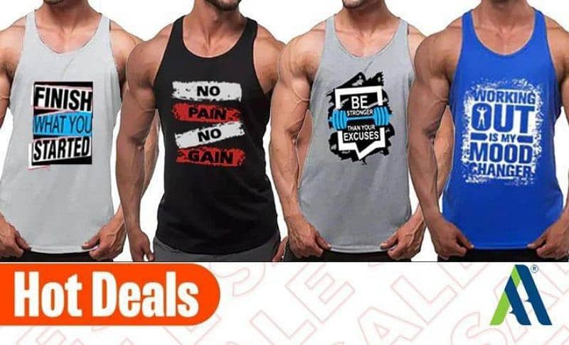 4 pcs Men stitched gym Tanks 0