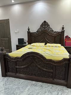 original wood master bed in model town link road