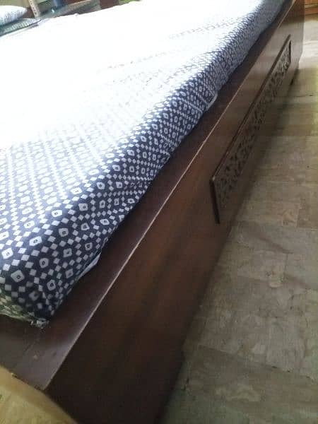 Walnut Wood Bed without mattress 1