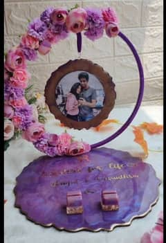 beautiful engagement platter with picture