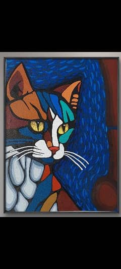 Modern Abstract cat painting