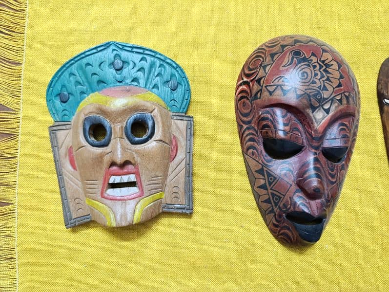 hand made wooden porcelain ceramic painted masks 0