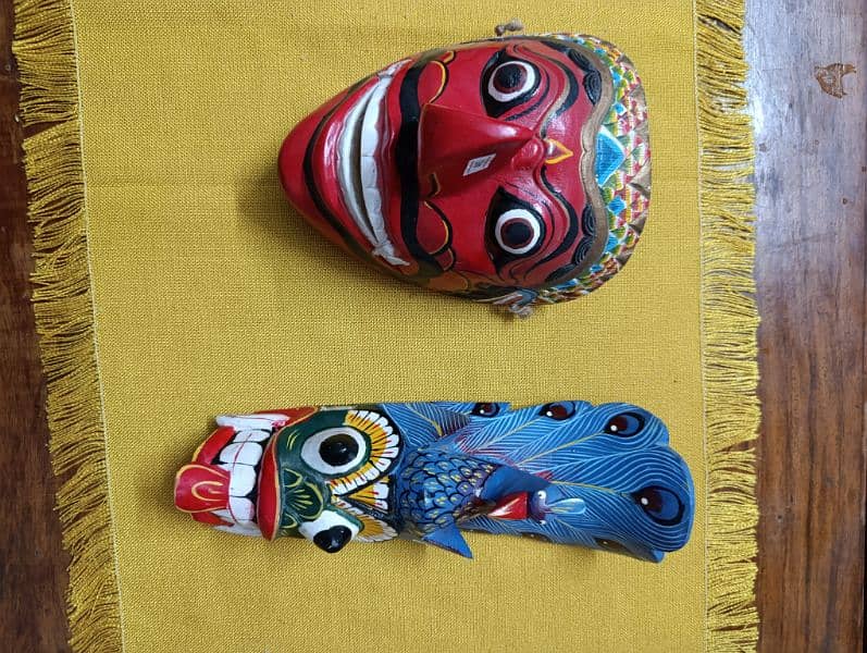 hand made wooden porcelain ceramic painted masks 3