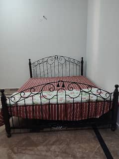 Iron bed with 2 seater iron sofa and mattress