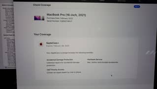 16" MacBook Pro M1 Max Ram 64 SSD 1 TB Apple Care Up to Feb 2025