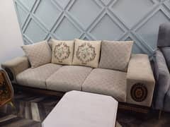 Skin Brown Colour Sofa Set 3, 2 and 1 Full set with Cushions