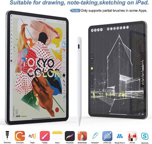 Stylus Pen for iPad, KECOW 2nd Gen Active Stylus Compatible with Apple 2