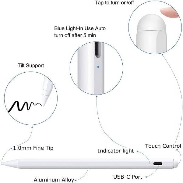 Stylus Pen for iPad, KECOW 2nd Gen Active Stylus Compatible with Apple 4