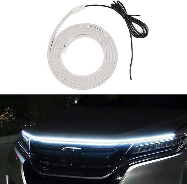 Car Led Hood Daytime Running Waterproof Flexible Light – White 1