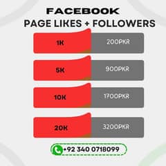 Facebook Page likes, Followers, Instagram, Followers likes views