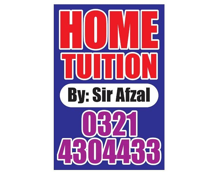 Tutor, Home Tuition. LHR. 1
