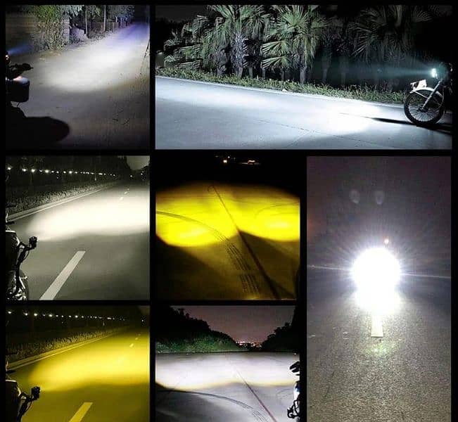 Fog Light for All Motorcycle (2pcs) White-Yellow Lens 1