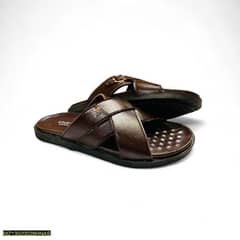 Men's synthetic leather sandals/slide slippers