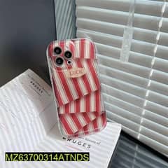 iPhone Back Case Only_Unique 3D Red & White Stripes 0
