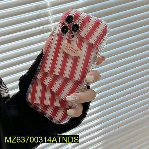 iPhone Back Case Only_Unique 3D Red & White Stripes 1