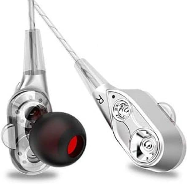 High Bass Dual Drive Handsfree With Transaprent Earbuds 0