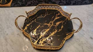 Black and Gold Resin Tray