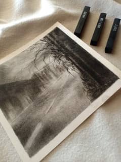 charcoal Paintings on sketch book 0