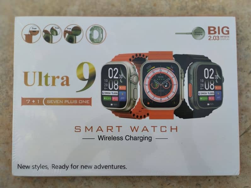 Ultra 9 (Seven Plus One) Smart Watch|| Wireless charging|| 7 strap|| 2