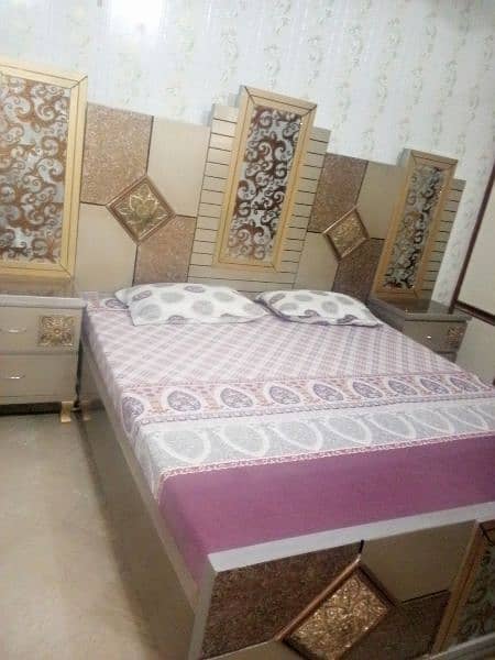 King size beautiful bed for sale with side tables and dressing table 5