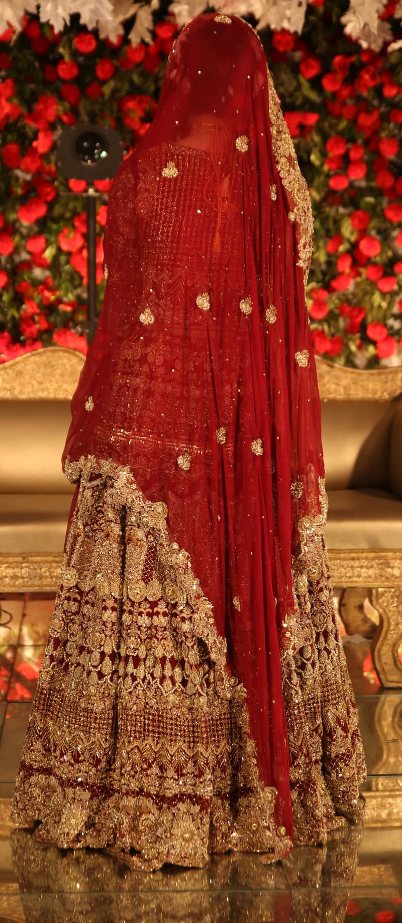 Wedding dress/bridal lehnga/red maroon gold barat lehenga choli 1