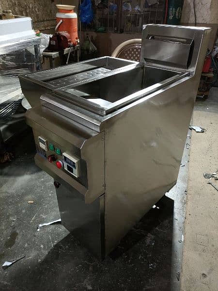 Deep fryer (16) litre+(16) litre  Hot Plate/fryer /Display Counter SS 8