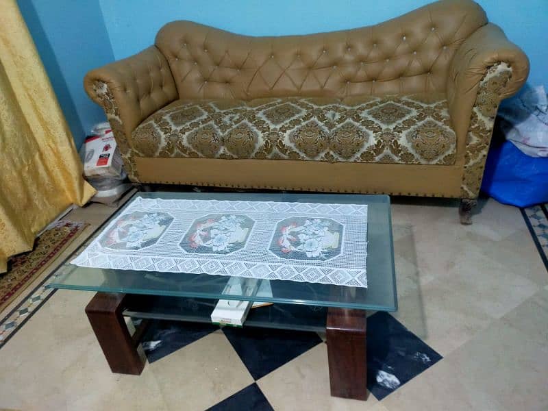 Sofa set with glass table 1