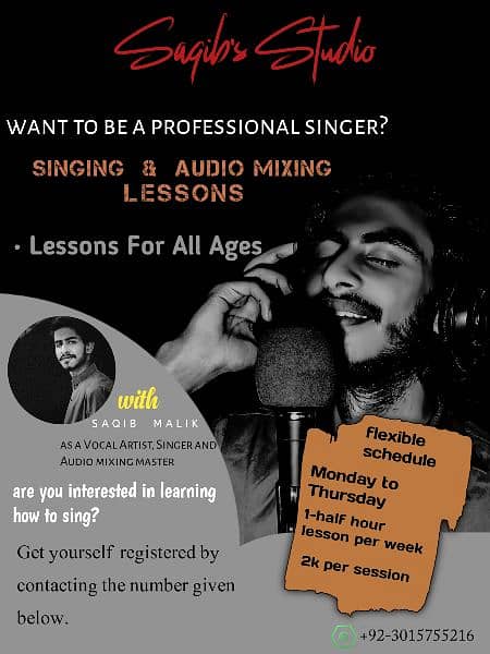 Singing and audio mixing classes 0