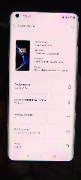 OnePlus 8Pro 12:256GB penal line 6