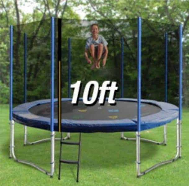 10FT Kids Trampoline With Enclosure Net Jumping Mat And Spring Cover 1