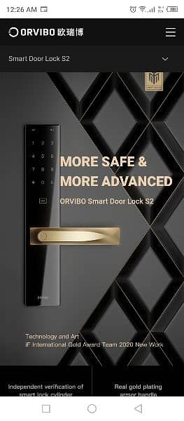 orvibo S2 Smart finger print door lock 5