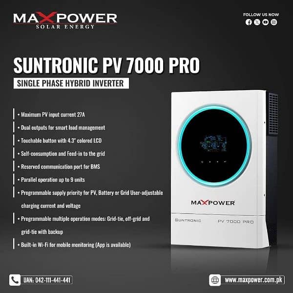 max power solar inverter. 6 KVA PV 7000new box pack 0308=546=70=95 0