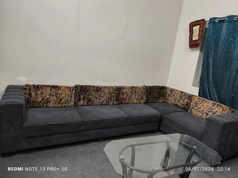 5 seater sofa urgent for sale with cover 0