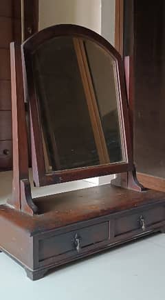 vintage mirror with two pull out small drawers