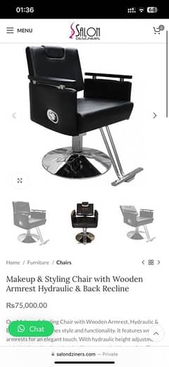 Salon Designers Makeup & Styling Chair- 60,000 Rs
