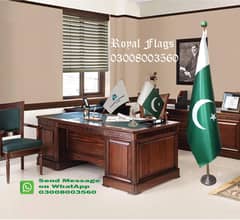 Pakistan Flag / AJK Flag , Multicolor Pole for Office room decoration
