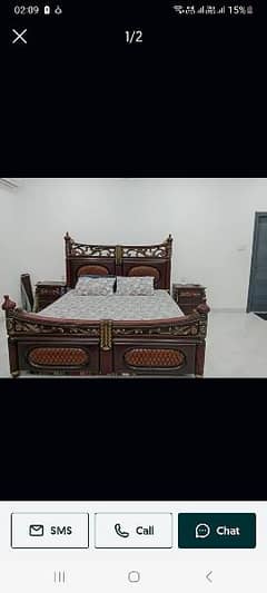 wooden full size bed 03026643347