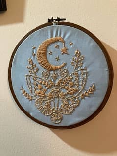 custom moth embroidery frame