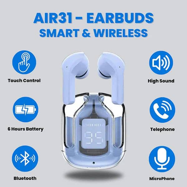 Air 31 Wireless Earbuds Bass Stereo Headphones 1